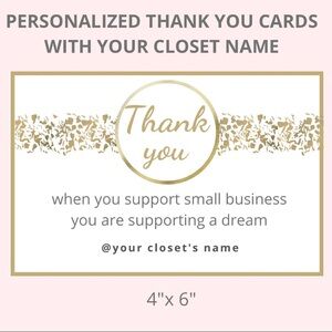 20 PERSONALIZED 4” x 6” THANK YOU CARDS